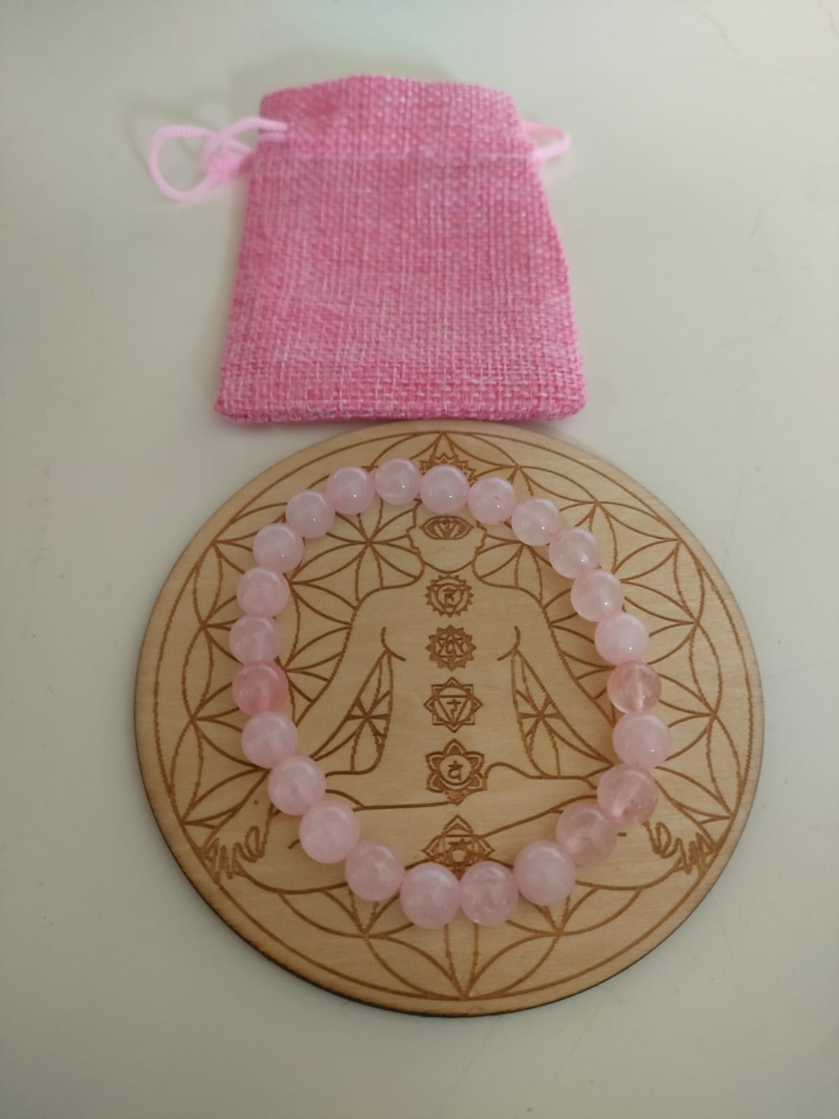 pulsera cuarzo rosa